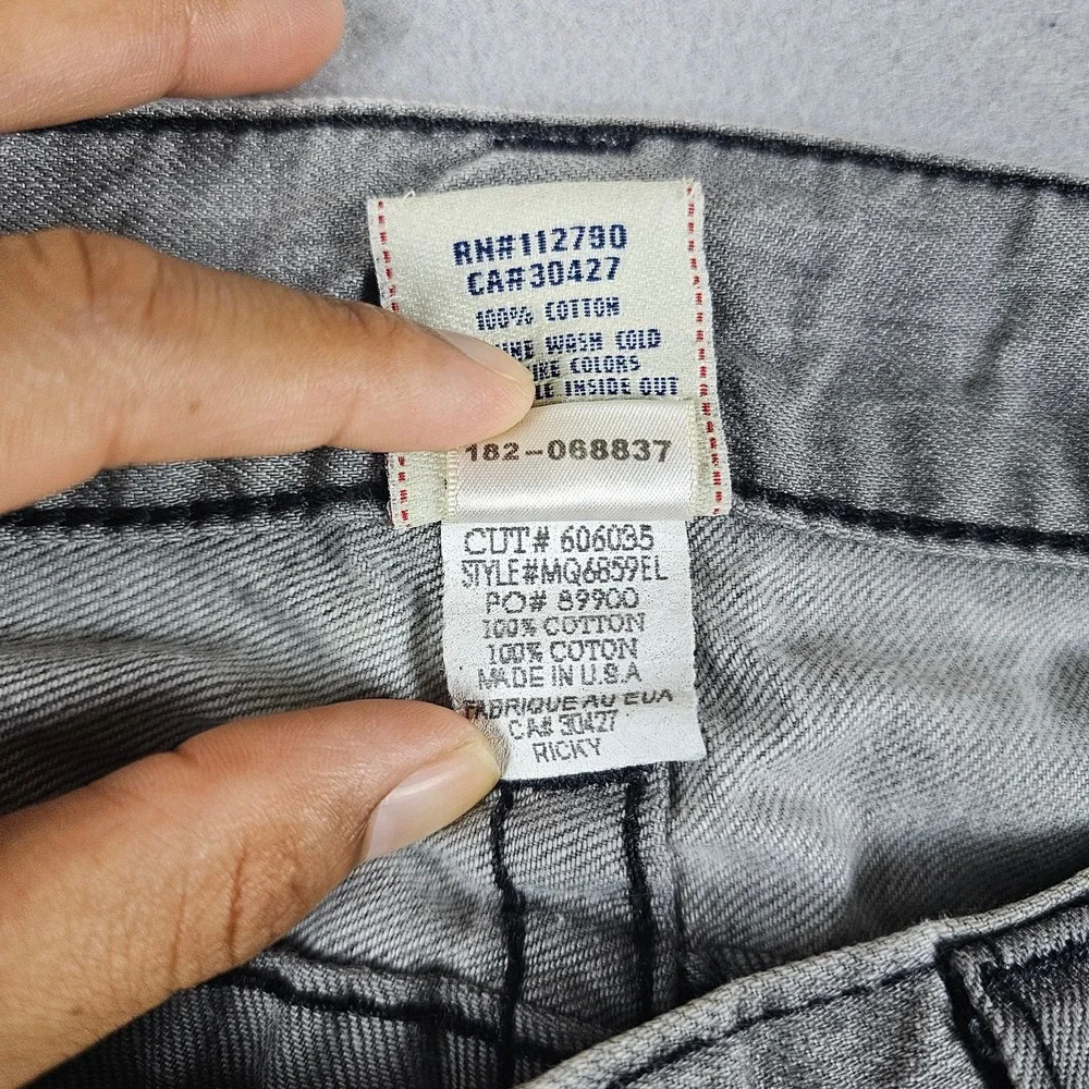VTG True Religion Ricky Jeans Mens 33 Gray Flap Pockets Made in USA Black Patch